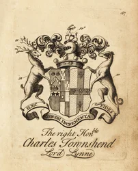 Wappen des hochwürdigen Charles Townshend, Lord Lynne, 3. Viscount Townshend