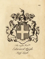 Wappen des Hochwohlgeborenen Edward Leigh, Lord Leigh, 3. Baron Leigh