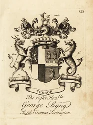 Wappen des hochverehrten George Byng, Lord 1. Viscount Torrington