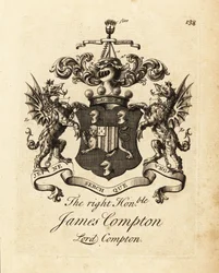 Wappen des hochverehrten James Compton, Lord Compton, 5. Earl of Northampton