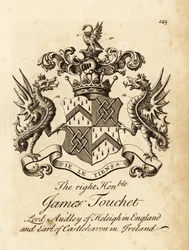 Wappen des Hochwohlgeborenen James Touchet, Lord Audley of Heleigh in England, 6. Earl of Castlehaven in Irland, gestorben 1740