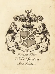 Wappen des Hochwohlgeborenen Nevile Lovelace, Lord Lovelace, 6. Baron Lovelace