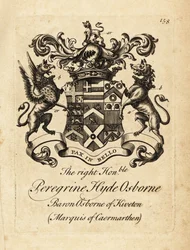 Wappen des Hochwohlgeborenen Peregrine Hyde Osborne, 2. Duke of Leeds, Viscount Osborne, Earl of Danby, Marquess of Carmarthen