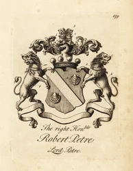 Wappen des Hochwohlgeborenen Robert Petre, Lord Petre, 8. Baron Petre