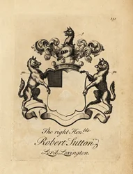 Wappen des Hochwohlgeborenen Robert Sutton, Lord Lexington, 2. Baron Lexington (1662-1723)