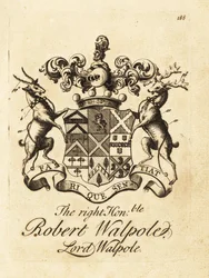 Wappen des Hochwohlgeborenen Robert Walpole, Lord Walpole, 2. Earl of Orford