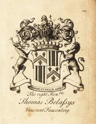 Wappen des Hochwohlgeborenen Thomas Belasyse, Earl Fauconberg oder Thomas Belassys, Viscount Fauconberg (1699-1774)