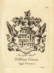 Wappen des hochverehrten William Craven, Lord Craven, 3. Baron Craven (1700-1739)