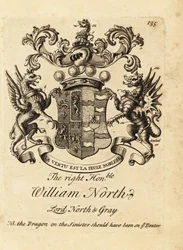 Wappen des Hochwohlgeborenen William North, Lord North & Gray, 6. Baron North, 2. Baron Grey