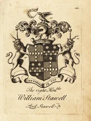 Wappen des Hochwohlgeborenen William Stawell, Lord Stawell, 3. Baron Stawell (gestorben 1742)