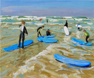 Blaue Surfbretter, Bude, 2019