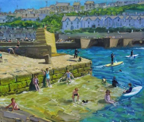 Spaß im Hafen, Porthleven, Cornwall, 2021