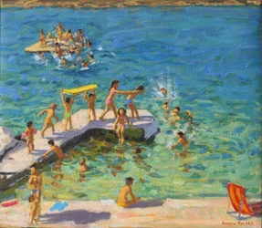 Spaß im Meer, Rovinj, Kroatien, 2019