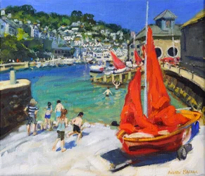 Spielen im Hafen, Looe, Cornwall