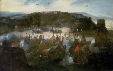 Der Angriff auf San Salvador (oder Bahia, das heutige Salvador, Brasilien) durch die niederländische Flotte im Jahr 1624