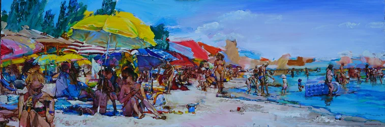 Lebhafter Sommerstrand