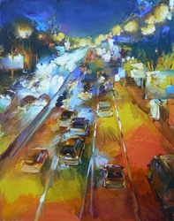 Lebendige Stadt Nacht Autobahn