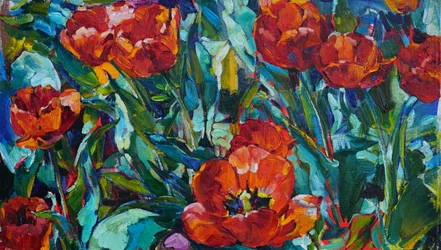 Lebendige Rote Tulpen