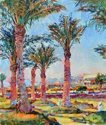 Lebendige Resort-Palmen