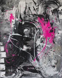 Dynamischer pinker Spritzer
