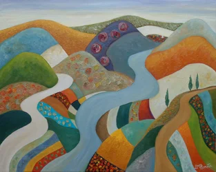 Bunte Gewundene Landschaft