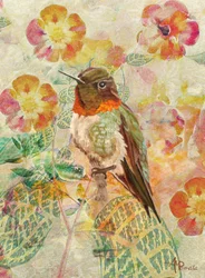 Kolibri und Blüten