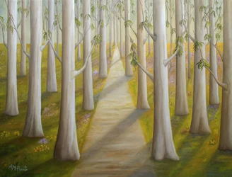 Sonniger Waldpfad