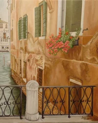 Venedig Kanal Blumen