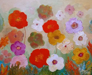 Lebendig gemalte Blumen