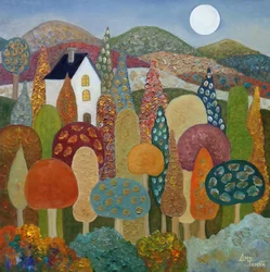 Verspielte Mondscheinlandschaft