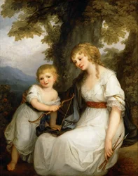 Porträt von Barbara Juliane von Krüdener 1764-1824 mit ihrem Sohn Paul