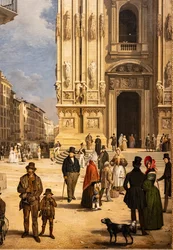 Ansicht des Doms mit dem Coperto von Figini (Detail)