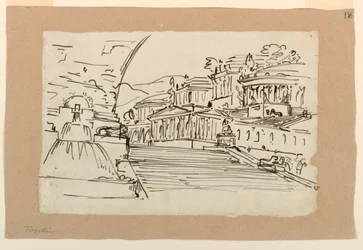 Bühnenbild, Gruppe antiker Gebäude