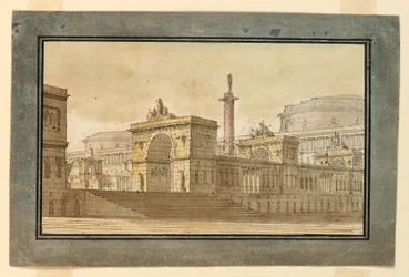 Bühnenbild, Gruppe von Palastgebäuden