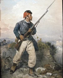 Soldat der Garnison der "Jäger der Alpen" Garibaldi-Armee, um 1859