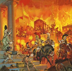 Alexander der Große unterdrückt einen Aufstand in Griechenland