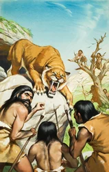 Säbelzahntiger und Höhlenmenschen