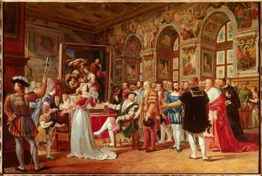 Das Jahrhundert von Franz I.: Franz I., König von Frankreich, erhielt das Gemälde der Heiligen Familie in Fontainebleau, das von Raphael aus Rom geschickt wurde.