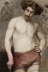 Studie eines halbaktiven Mannes