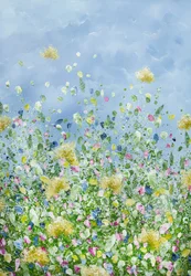 Lebhafte Blumenwiese