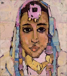 Porträt einer Frau in Weiß