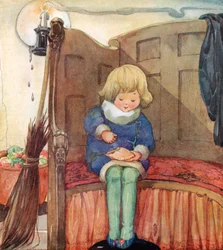 Kleiner Jack Horner saß in einer Ecke und aß einen Weihnachtspudding