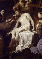 Pieta mit St. Klara, St. Franziskus, St. Maria Magdalena und St. Johannes (Detail)
