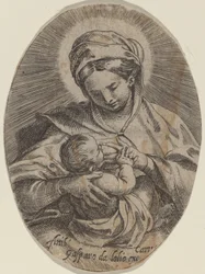 Die Madonna stillt das Christuskind