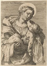 Die Madonna und das Kind mit einem Apfel