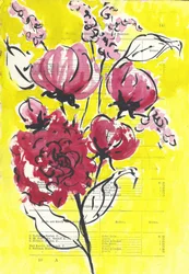 Rosa Blumen Gelb