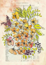 Vintage Blumen Dokument