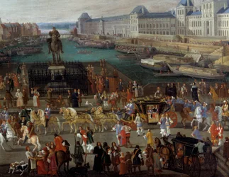 Aktivitäten und Passage auf der Pont Neuf in Paris