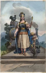 Allegorie Frankreichs - Stich aus „Usi e Costumi di Tutti i Popoli dell