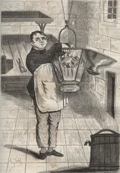 Anthelme Collet (1785-1840) im Bagne de Rochefort. Gravur in „Histoire des bagnes depuis leur création à nos jours“ (1877) von Pierre Zaccone (1817-1895). Private Sammlung.